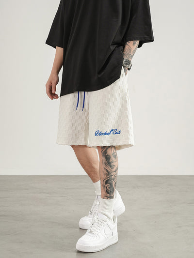 Shorts Hombre Patrón Escocés Bordado Oversize - Image 10