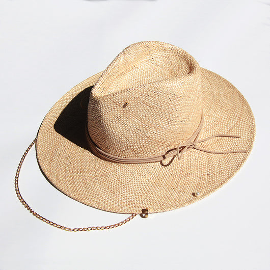 Sombrero de Paja Dorado para Mujer - Estilo Verano Elegante - Image 4