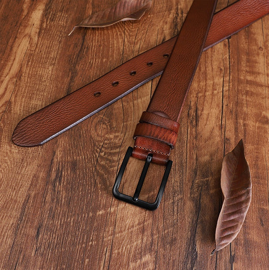 Cinturón Casual para Hombre en Cuero Genuino con Hebilla de Aleación - Image 10