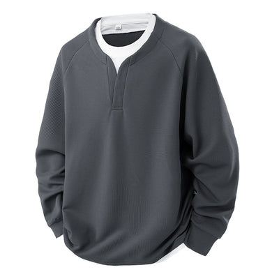 Suéter Waffle V-Cuello Bicolor Casual Versátil para Mujer - Image 5
