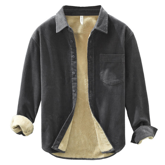Abrigo Polar Suelto Versátil para Hombre - Camisa Cálida de Ocio