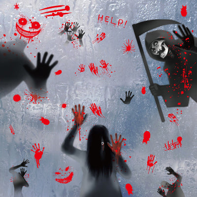 Adhesivos Electrostáticos para Vidriera Halloween - Fantasma y Calavera - Image 6