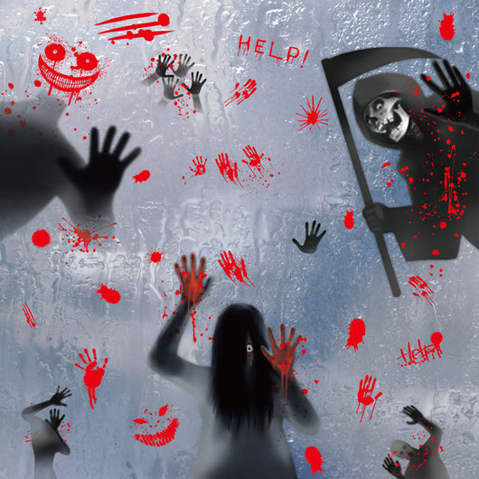 Adhesivos Electrostáticos para Vidriera Halloween - Fantasma y Calavera - Image 6
