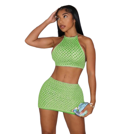 Conjunto Ajustado de Encaje Transparente con Espalda Descubierta - Image 13