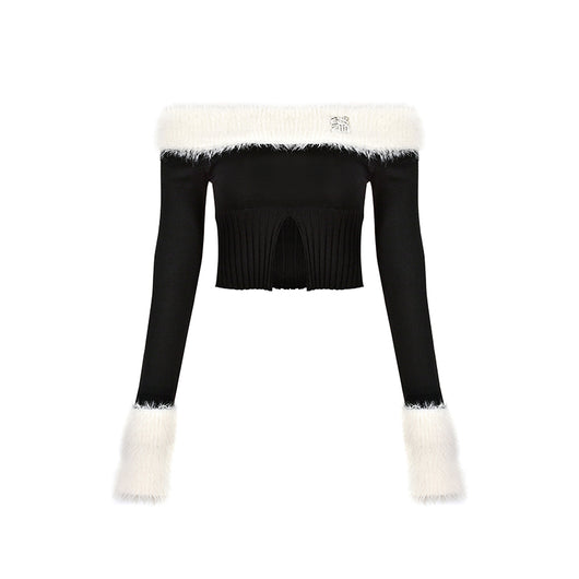 Blusa Hombro Descubierto en Felpa con Manga Larga - Image 7