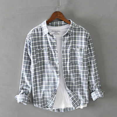 Camisa Casual de Cuadros para Hombre - Manga Larga Versátil