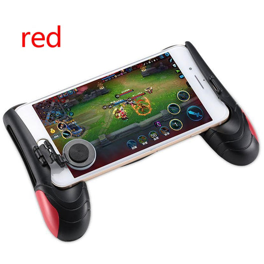Black mobile game handle with an attached joystick and trigger buttons, holding a smartphone displaying a game. - Image 5