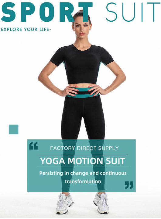 Conjunto Deportivo Yoga Mujer con Sostén Integrado - Playera Corta Ajustada - Image 7