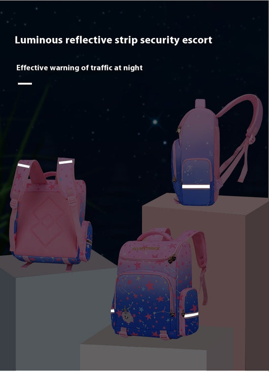 Mochila Escolar Degradado Cielo Estrellado con Protección Dorsal - Image 15