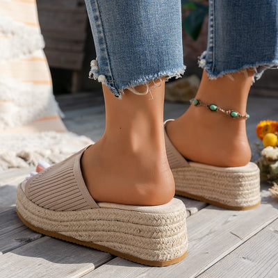 Sandalias Tejidas de Rafia y Jacinto Estilo Romano para Mujer - Image 4