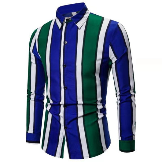 Camisa de Playa Entallada a Rayas con Mangas Largas - Estilo Británico - Image 21