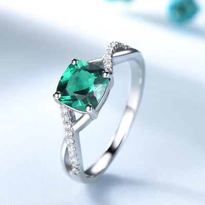 Anillo de Plata Esterlina 925 con Esmeralda para Mujer - Image 6