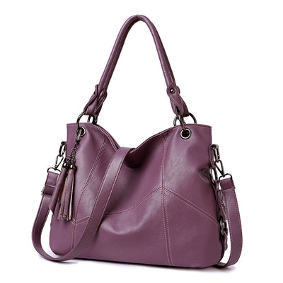 Bolso Bandolera de Cuero PU con Detalles de Costura y Borlas para Mujer - Image 9