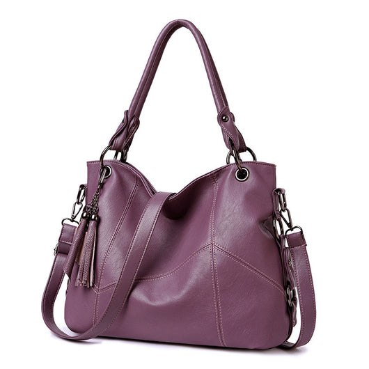 Bolso Bandolera de Cuero PU con Detalles de Costura y Borlas para Mujer - Image 9