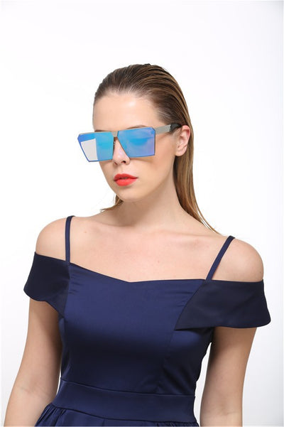 Silver-framed square polarized sunglasses with dark gray lenses and textured temples on a white background. - Image 32