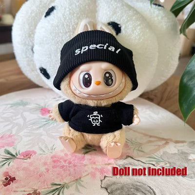 (Only Clothes) 17Cm for Labubu Doll Clothes Fashion Clothes Hoodies Doll Clothes Color Match Hoodies Dolls Accessories - Tekeno