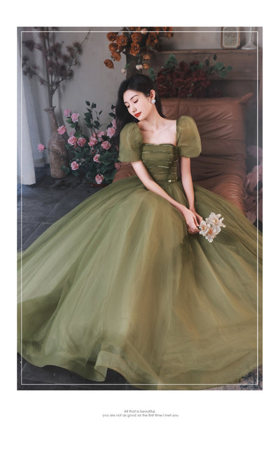 Vestido de Noche Mori Style Verde Esmeralda Ajustado Elegante - Image 15