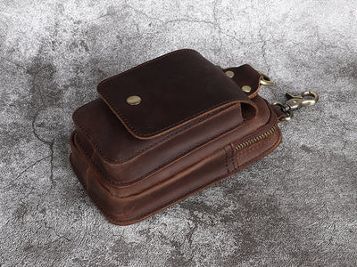Bolsa de Cintura en Cuero Crazy Horse - Cartera Funcional para Hombre - Image 10