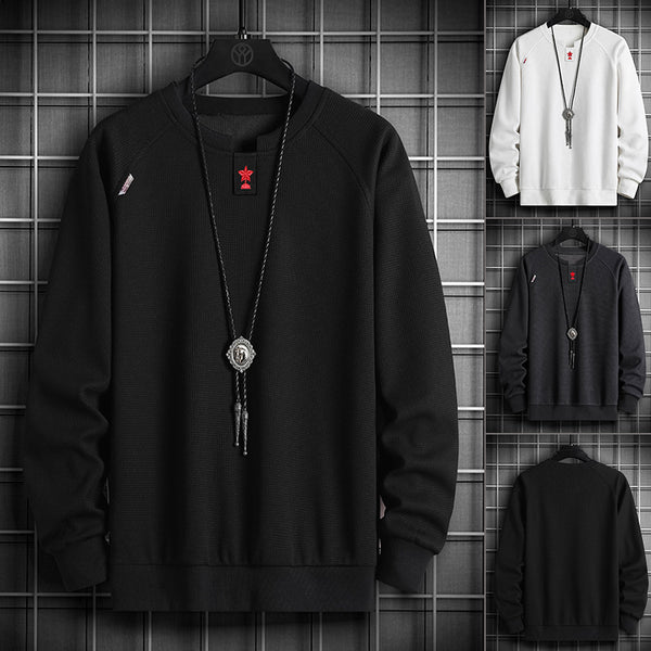 Sudadera Cuello Redondo con Parche Bordado de Cinco Estrellas