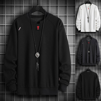 Sudadera Cuello Redondo con Parche Bordado de Cinco Estrellas