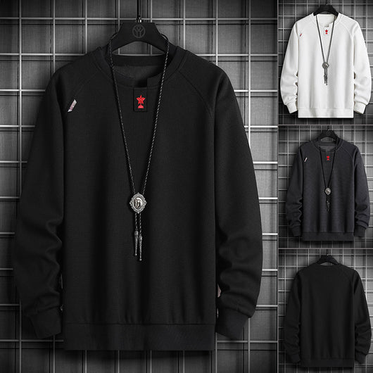 Sudadera Cuello Redondo con Parche Bordado de Cinco Estrellas