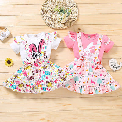 Falda Infantil con Estampado de Conejo y Mangas Volantes - Image 5