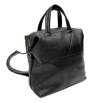Mochila Negra de Cuero Universal Shiralee - Diseño Minimalista - Image 4
