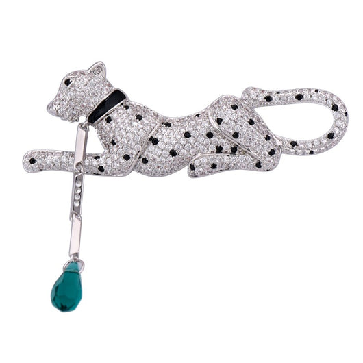 Broche de Leopardo en Cristal Atmosférico de Lujo - Image 3