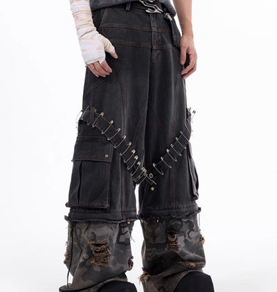 Jeans Hombre Camuflaje con Detalles de Cinta y Pespuntes Estructurados - Image 12