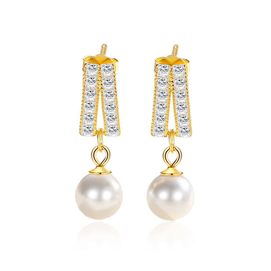 Aretes de Perla Geométrica Diamante - Lujo Asequible Estilo Nicho - Image 5