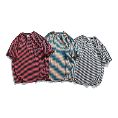 Camiseta Japonesa a Rayas con Manga Corta Suelta - Image 4