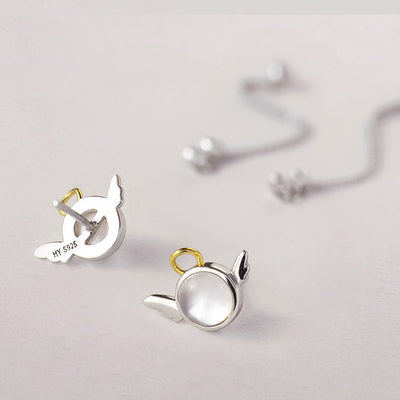 Aretes de Plata Esterlina Personalizados Angelito para Mujer - Image 2