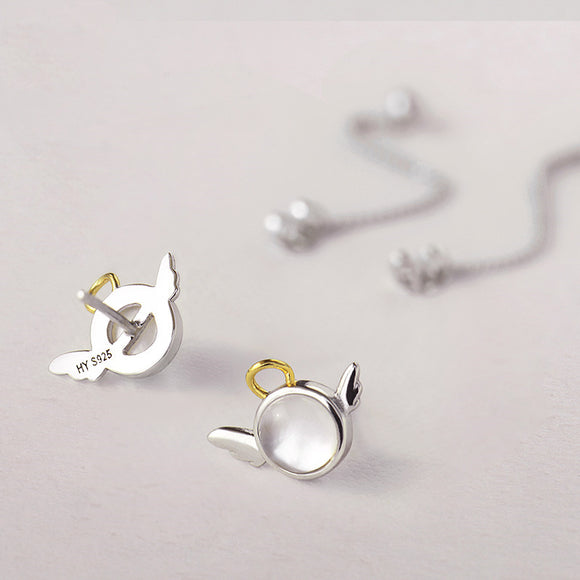 Aretes de Plata Esterlina Personalizados Angelito para Mujer