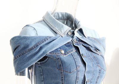 Camisa Denim Ajustada Efecto Reductor con Diseño Moderno - Image 13