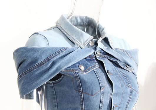 Camisa Denim Ajustada Efecto Reductor con Diseño Moderno - Image 13