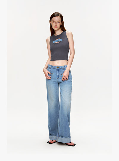 Chaleco Tejido con Lentejuelas y Botones de Jeans - Image 10