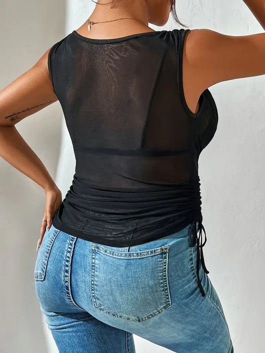 Top Crop Escotado Ajustado de Cintura Alta Sexy - Image 28