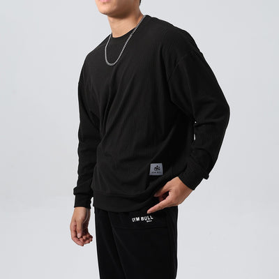 Sudadera Deportiva Jacquard con Rayas, Corte Relajado y Hombros Caídos - Image 3