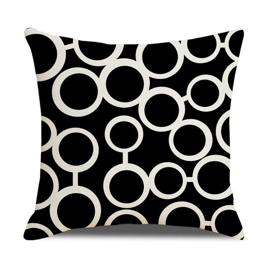Funda de Almohada Lino Geometría Simple - Diseño Moderno para Sofá y Hogar