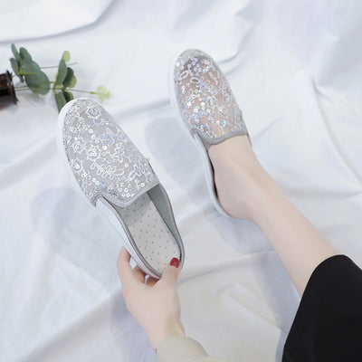 Zapatos Viscosa Baotou Semiabiertos con Encaje para Mujer - Image 9