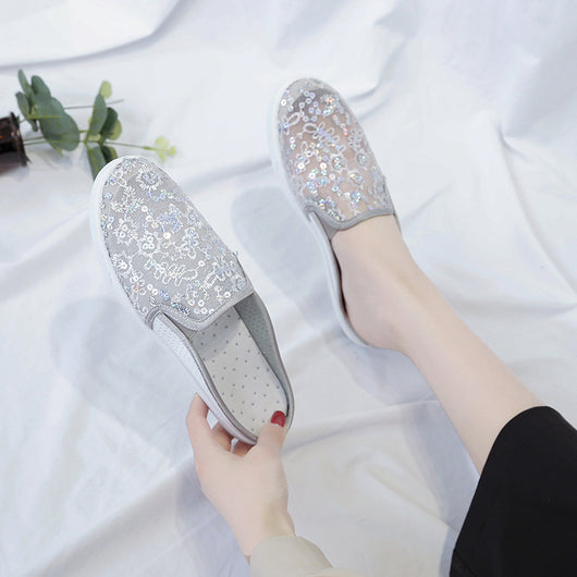Zapatos Viscosa Baotou Semiabiertos con Encaje para Mujer - Image 9
