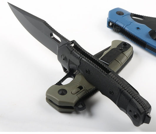 Cuchillo Plegable de Supervivencia Outdoor - Acero Inoxidable con Funda de Nylon - Image 15
