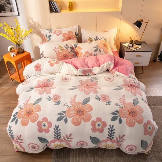 Juego de Cama 4 Piezas con Sábanas de Terciopelo Suave - Calidez Premium - Image 12
