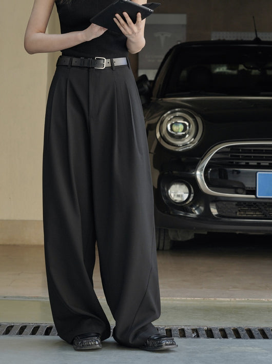 Pantalón Casual Holgado de Cintura Alta con Textura para Mujer - Image 17