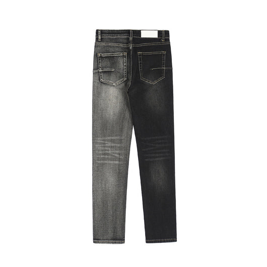 Jeans Rectos Holgados Vintage Desgastados con Contraste para Hombre - Image 18