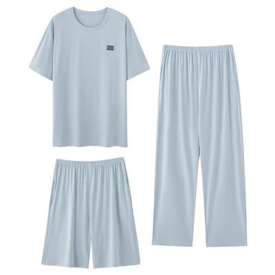 Pijama Hombre Modal Verano - Set 3 Piezas Manga Corta Transpirable - Image 5