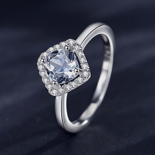 Anillo de Diamante Simulado Estilo Influencer - Anillo de Boda Elegante