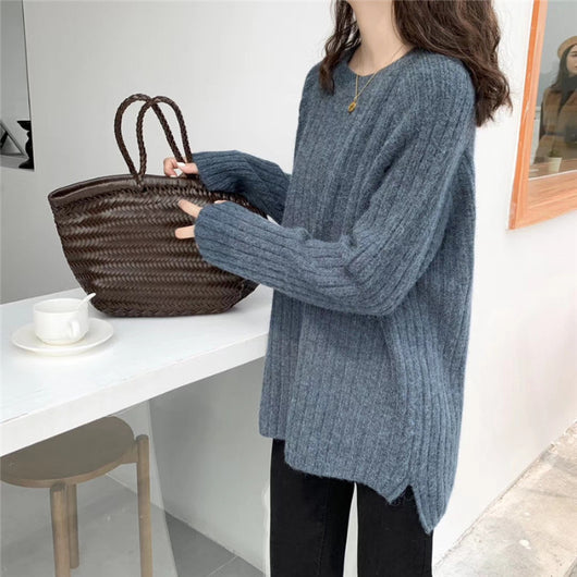 Suéter Suelto de Punto Liso para Mujer - Manga Larga Cómoda - Image 8