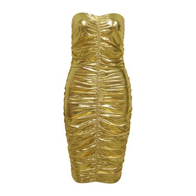 Vestido Corto Estilo Vaquero con Escote en V y Cintura Ajustada - Image 3