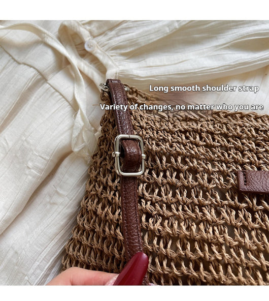 Bolsa Mensajera Tejida Calada para Mujer - Multiusos - Image 13